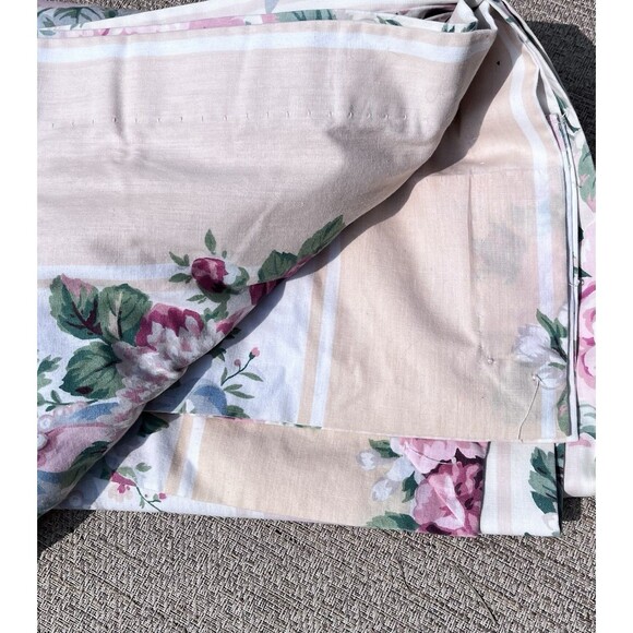 Croscill Vtg Princess Floral Panel Blush/Peach Bows Weighted Pole Rod 40x86 In - Picture 4 of 9